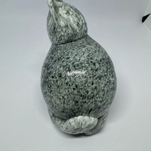 Rare INKERI TOIKKA Nuutajarvi Cat Glass Art Vintage Marble Pattern, Finland